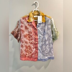 NWT Zimmermann  Dancer Short Sleeve Shirt Size 2P